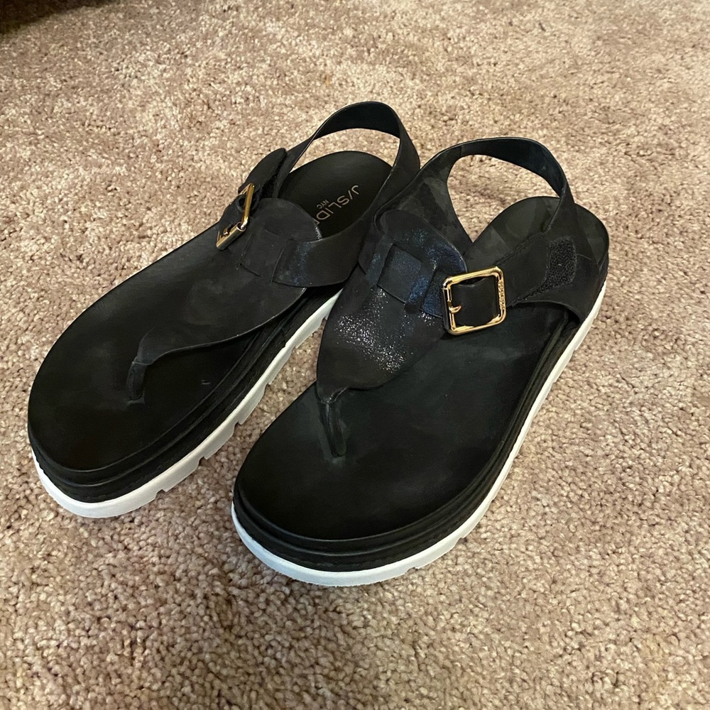 Black metallic J Slides